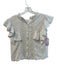 Love Shack Fancy Size S White Cotton Ruffle Sleeves Round Neck Lace Detail Top White / S