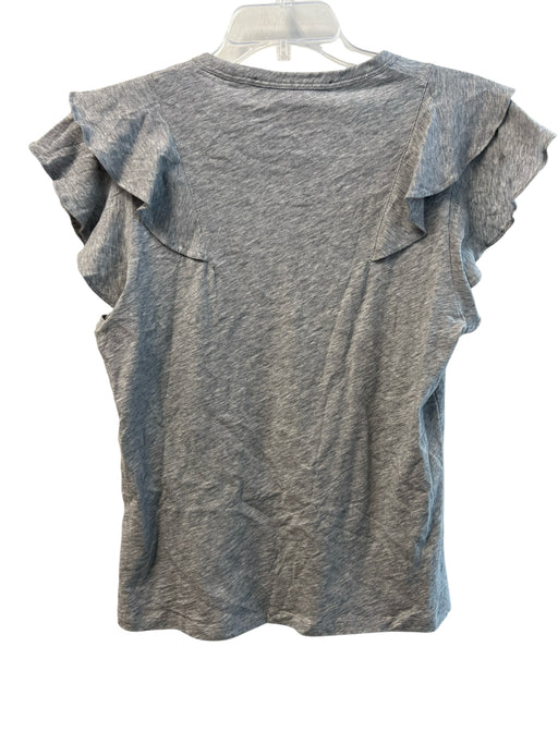 Veronica Beard Size Medium Gray Cotton Heathered Round Neck T Shirt Top Gray / Medium