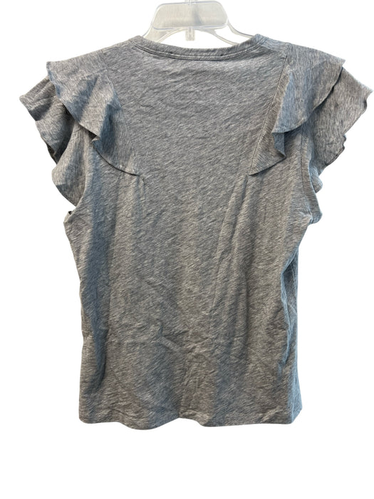Veronica Beard Size Medium Gray Cotton Heathered Round Neck T Shirt Top Gray / Medium
