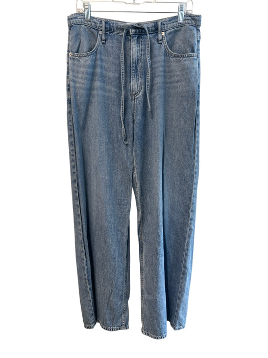 Rag & Bone Size Medium Light Wash Cotton Blend Wide Leg High Rise Zip Fly Jeans Light Wash / Medium