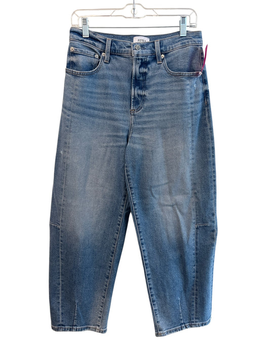Pistola Size 28 Light Wash Cotton Blend Barrel Leg High Rise Zip Fly Jeans Light Wash / 28