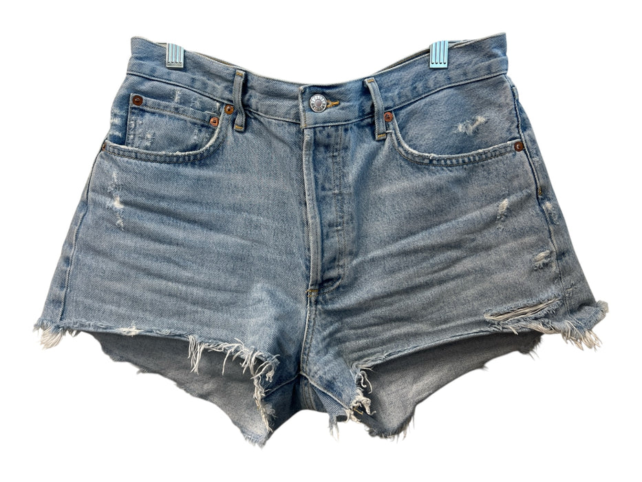 Agolde Size 29 Light Wash Cotton Blend Mid Rise Button Fly 5 Pocket Shorts Light Wash / 29