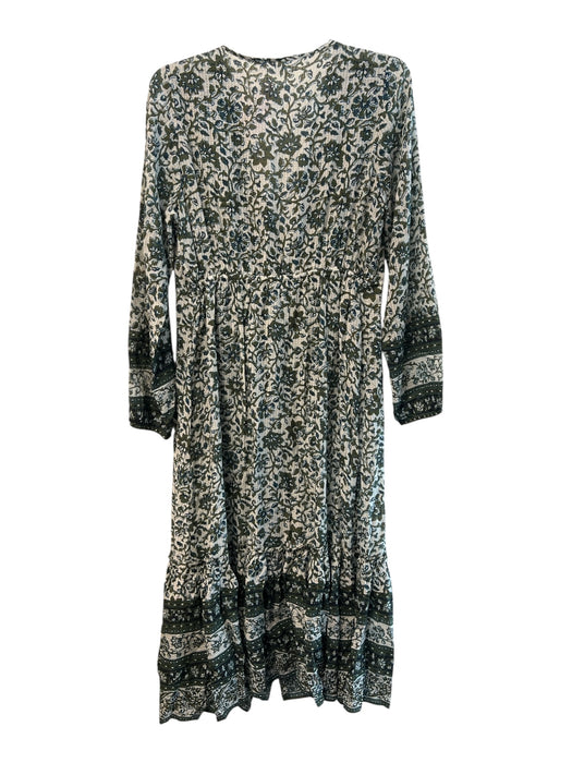 Veronica Beard Size Medium Green & White Viscose Blend floral print V Neck Dress Green & White / Medium