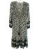 Veronica Beard Size Medium Green & White Viscose Blend floral print V Neck Dress Green & White / Medium