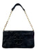 Tory Burch Black Leather Clutch & Shoulder Gold Chain Flap Interior Zip Bag Black / Medium