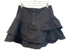 Mother Size 29 Black Cotton Blend Front Button Tiered Ruffle Mini Skirt Black / 29