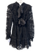 Sea New York Size 8 Black Cotton Open Back Back Bows Back Zip Lace Dress Black / 8