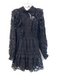 Sea New York Size 8 Black Cotton Open Back Back Bows Back Zip Lace Dress Black / 8