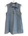 Frame Size 6 Light Denim Cotton Sleeveless Collared Half Snap A line Dress Light Denim / 6