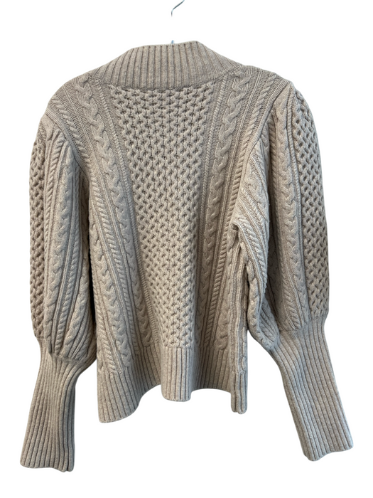 Sea New York Size Medium Beige Merino Wool Cable Knit Long Sleeve Sweater Beige / Medium