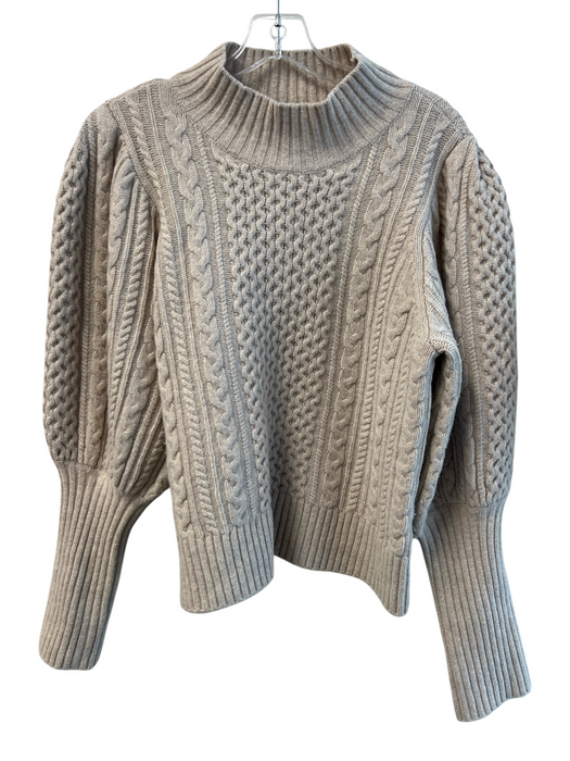 Sea New York Size Medium Beige Merino Wool Cable Knit Long Sleeve Sweater Beige / Medium
