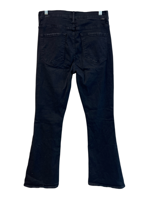 Mother Size 30 Black Cotton Blend 5 Pocket Zip Fly High Waist Flare Jeans Black / 30