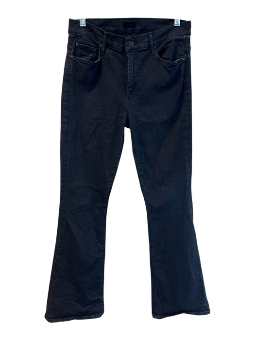 Mother Size 30 Black Cotton Blend 5 Pocket Zip Fly High Waist Flare Jeans Black / 30