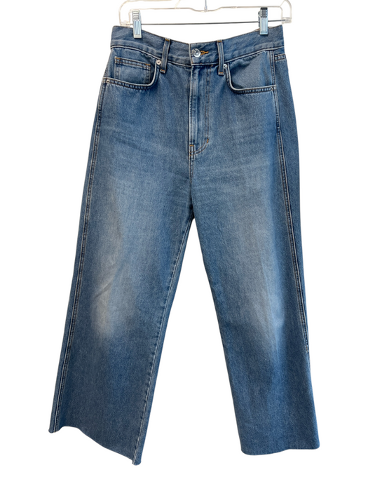Veronica Beard Size 29 Med Light Wash Cotton Blend High Rise Wide Leg Crop Jeans Med Light Wash / 29