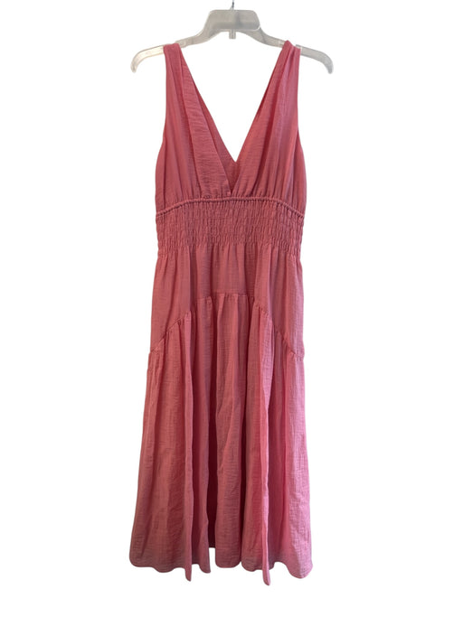 Vince Size S/P Pink Tencel Blend V Neck Sleeveless Lined Stretch Waist Dress Pink / S/P