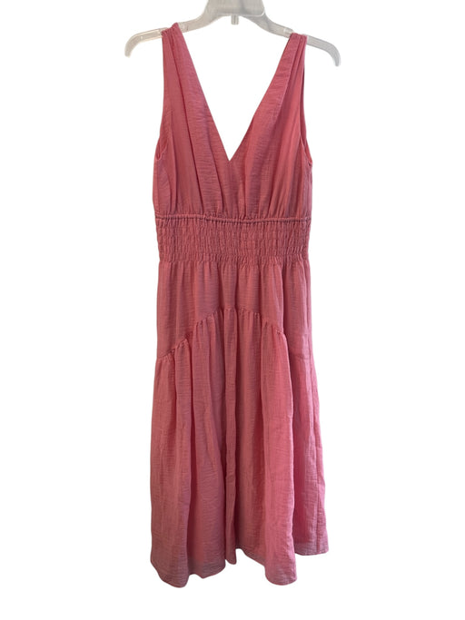 Vince Size S/P Pink Tencel Blend V Neck Sleeveless Lined Stretch Waist Dress Pink / S/P