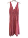 Vince Size S/P Pink Tencel Blend V Neck Sleeveless Lined Stretch Waist Dress Pink / S/P