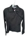 Rayure Size 42 Black & White Cotton Blend Long Sleeve Pin Stripe Collar Top Black & White / 42