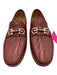 Ferragamo Shoe Size 10EE New Red Leather Embossed Loafer Men's Shoes Red / 10EE