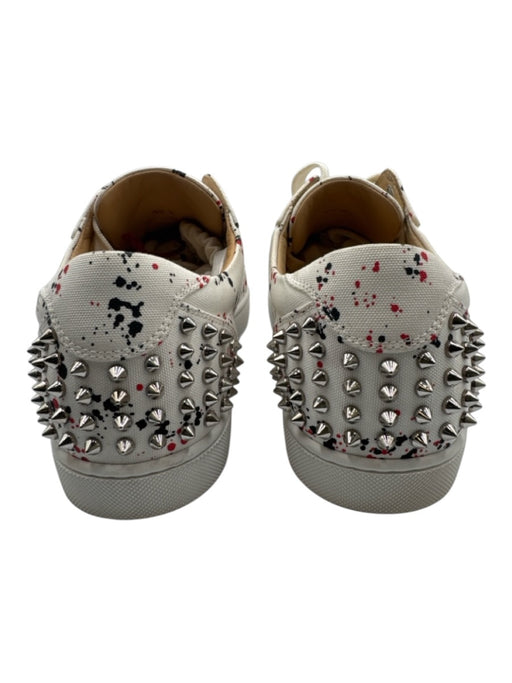 Christian Louboutin Shoe Size 42.5 White & Multi Canvas Splatter Spikes Shoes White & Multi / 42.5
