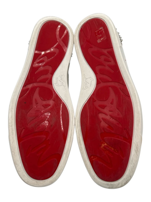 Christian Louboutin Shoe Size 42.5 White & Multi Canvas Splatter Spikes Shoes White & Multi / 42.5
