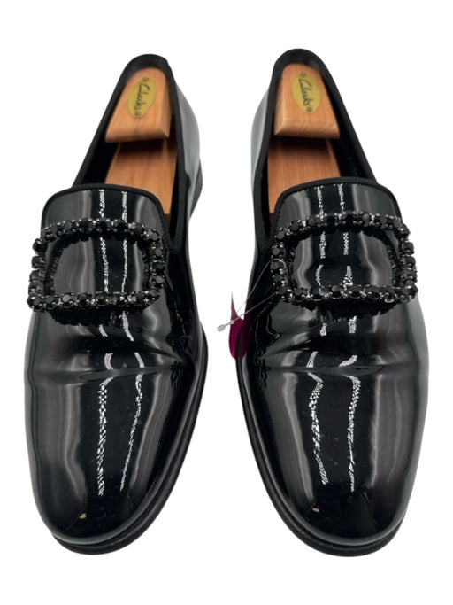 Manolo Blahnik Shoe Size 8 Black Patent Leather Solid Tuxedo Dress Men's Shoes Black / 8
