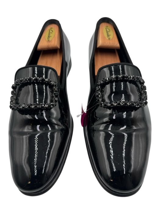 Manolo Blahnik Shoe Size 8 Black Patent Leather Solid Tuxedo Dress Men's Shoes Black / 8