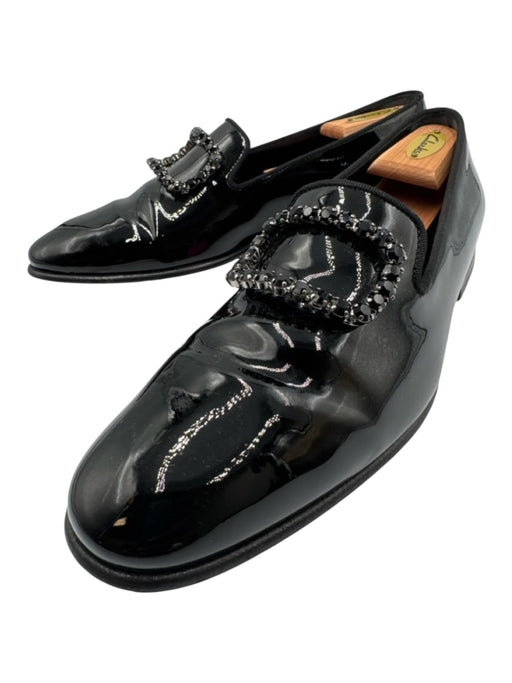 Manolo Blahnik Shoe Size 8 Black Patent Leather Solid Tuxedo Dress Men's Shoes Black / 8