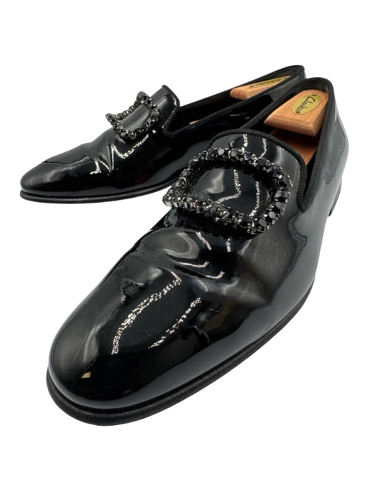 Manolo Blahnik Shoe Size 8 Black Patent Leather Solid Tuxedo Dress Men's Shoes Black / 8
