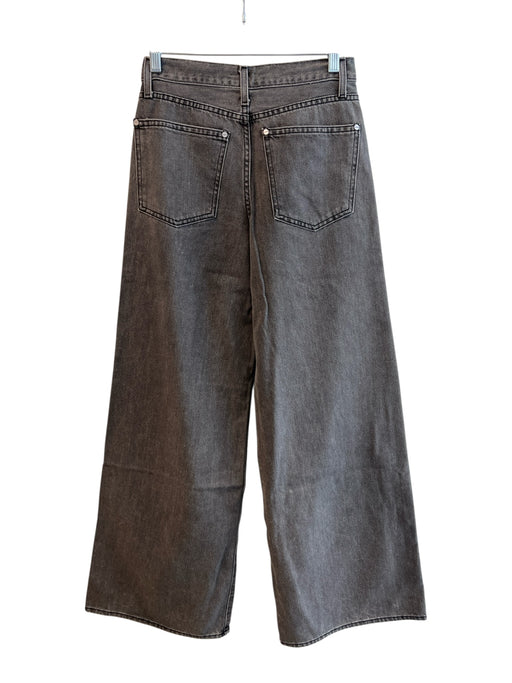 TWP Size 24 Gray Cotton Zip Fly High Rise 5 Pocket Wide Leg Jeans Gray / 24