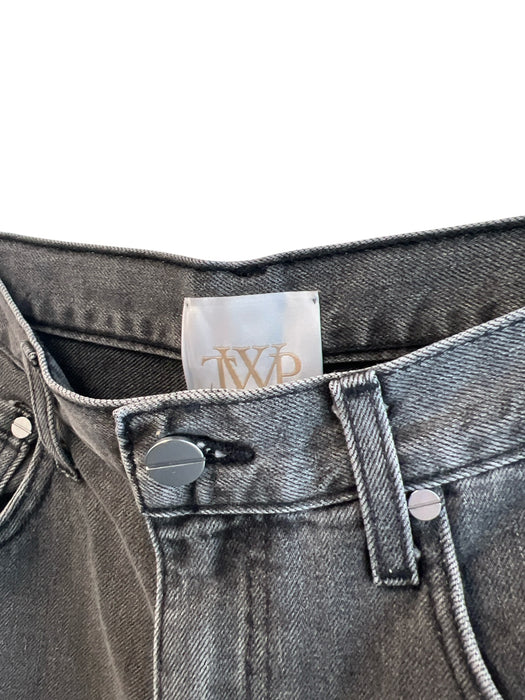 TWP Size 24 Gray Cotton Zip Fly High Rise 5 Pocket Wide Leg Jeans Gray / 24