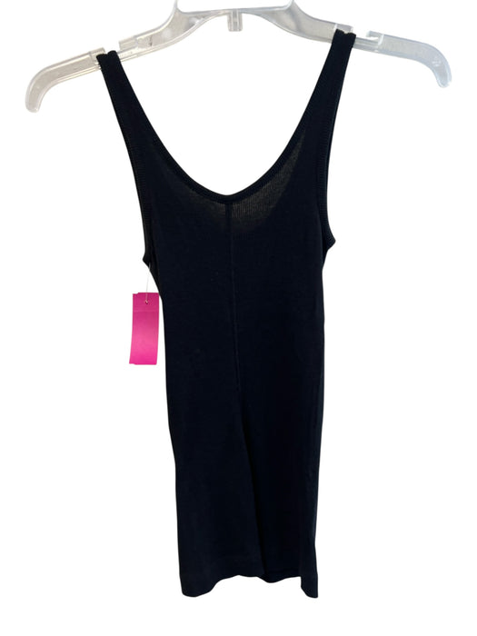 Vince Size XS Black Pima Cotton Blend Ribbed Scoop Neck Sleevel Print Tank Top Black / XS