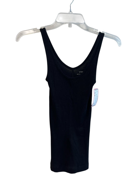 Vince Size XS Black Pima Cotton Blend Ribbed Scoop Neck Sleevel Print Tank Top Black / XS