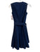 Akris Size 2 Dark Blue Cotton Blend Sleeveless Belt Grommets Back Zip Dress Dark Blue / 2