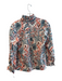 CK Bradley Size Small White, Orange & Blue Polyester Long Sleeve V Neck Top White, Orange & Blue / Small