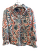 CK Bradley Size Small White, Orange & Blue Polyester Long Sleeve V Neck Top White, Orange & Blue / Small