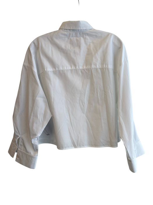 TWP Size XS/S White Cotton Collared Button Down Cropped Long Sleeve Top White / XS/S