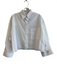 TWP Size XS/S White Cotton Collared Button Down Cropped Long Sleeve Top White / XS/S