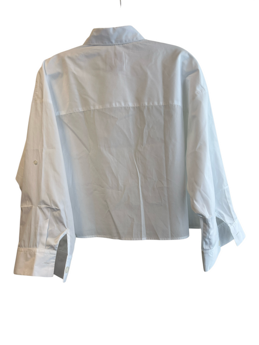 TWP Size XS/S White Cotton Collared Button Down Cropped Long Sleeve Top White / XS/S