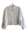 TWP Size XS/S White Cotton Collared Button Down Cropped Long Sleeve Top White / XS/S