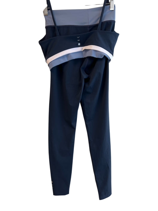 Elastique Size Small Navy, Blue & White Polyamide Blend Crop Top Athletic Set Navy, Blue & White / Small