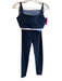 Elastique Size Small Navy, Blue & White Polyamide Blend Crop Top Athletic Set Navy, Blue & White / Small