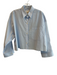 TWP Size XS/S Light Blue Cotton Collared Button Down Cropped Long Sleeve Top Light Blue / XS/S