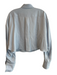TWP Size XS/S Light Blue Viscose & Linen Collared Button Down Cropped Top Light Blue / XS/S