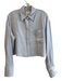 TWP Size XS/S Light Blue Viscose & Linen Collared Button Down Cropped Top Light Blue / XS/S