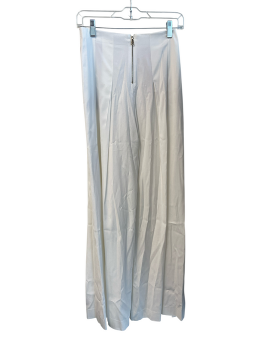 Alice & Olivia Size 0 White Viscose Blend Back Zip Pleated Wide Leg Pants White / 0
