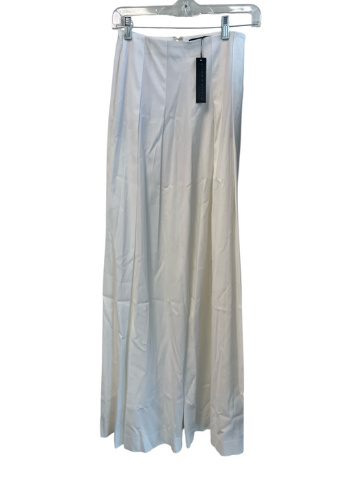 Alice & Olivia Size 0 White Viscose Blend Back Zip Pleated Wide Leg Pants White / 0