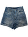 Balmain Size 38 Light Wash Cotton Blend Denim Diamond Stitch High Rise Shorts Light Wash / 38