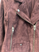 SL8 Size S Bordeaux Leather Suede Moto Zipper Detail Silver hardware Jacket Bordeaux / S