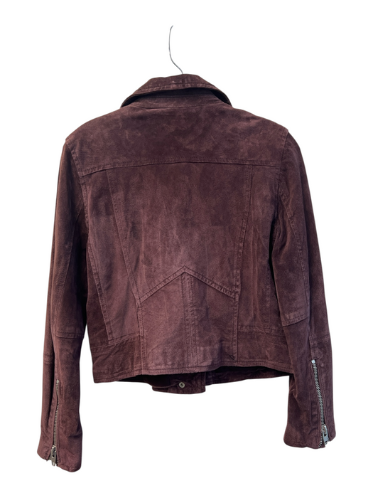 SL8 Size S Bordeaux Leather Suede Moto Zipper Detail Silver hardware Jacket Bordeaux / S